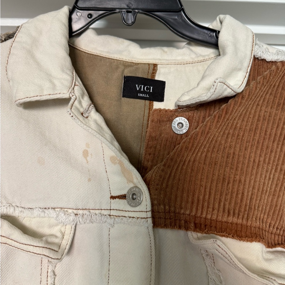 Vici‎ Patchwork Button Down Jacket - image 3